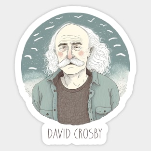 David Crosby  •• Retro Illustration Sticker